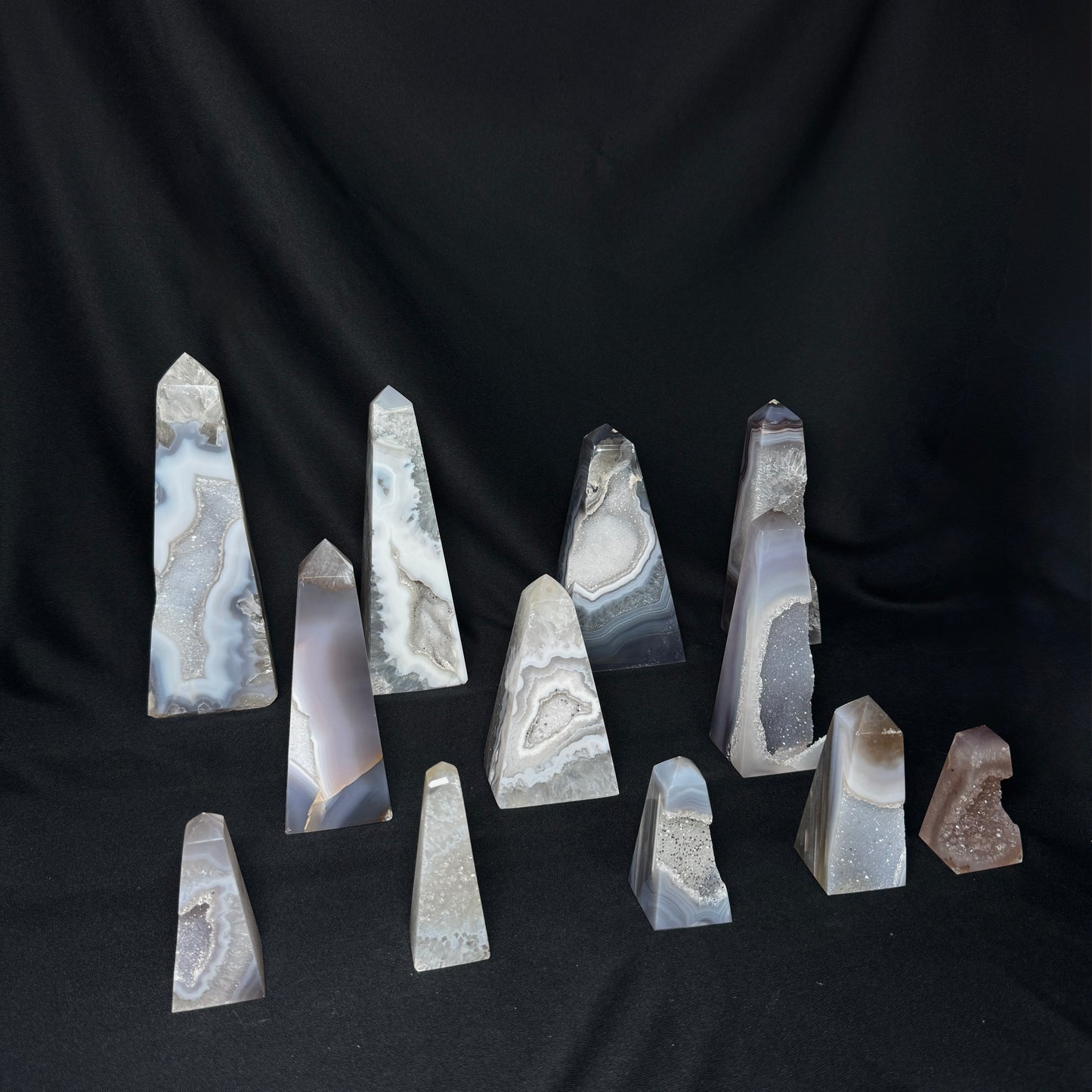 Agate Obelisks – Wholesale Lot 3.7 kg (≈ 8.15 lb)