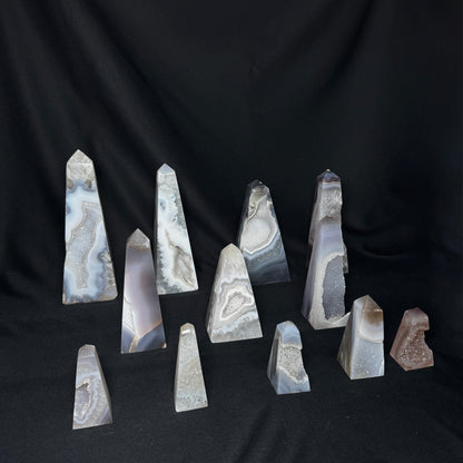 Agate Obelisks – Wholesale Lot 3.7 kg (≈ 8.15 lb)