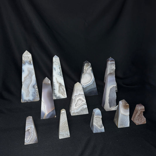 Agate Obelisks – Wholesale Lot 3.7 kg (≈ 8.15 lb)