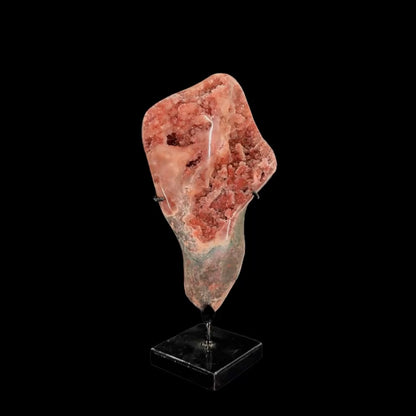 Pink Amethyst Druze on Custom Metal Stand – 27.5cm | 2.46kg
