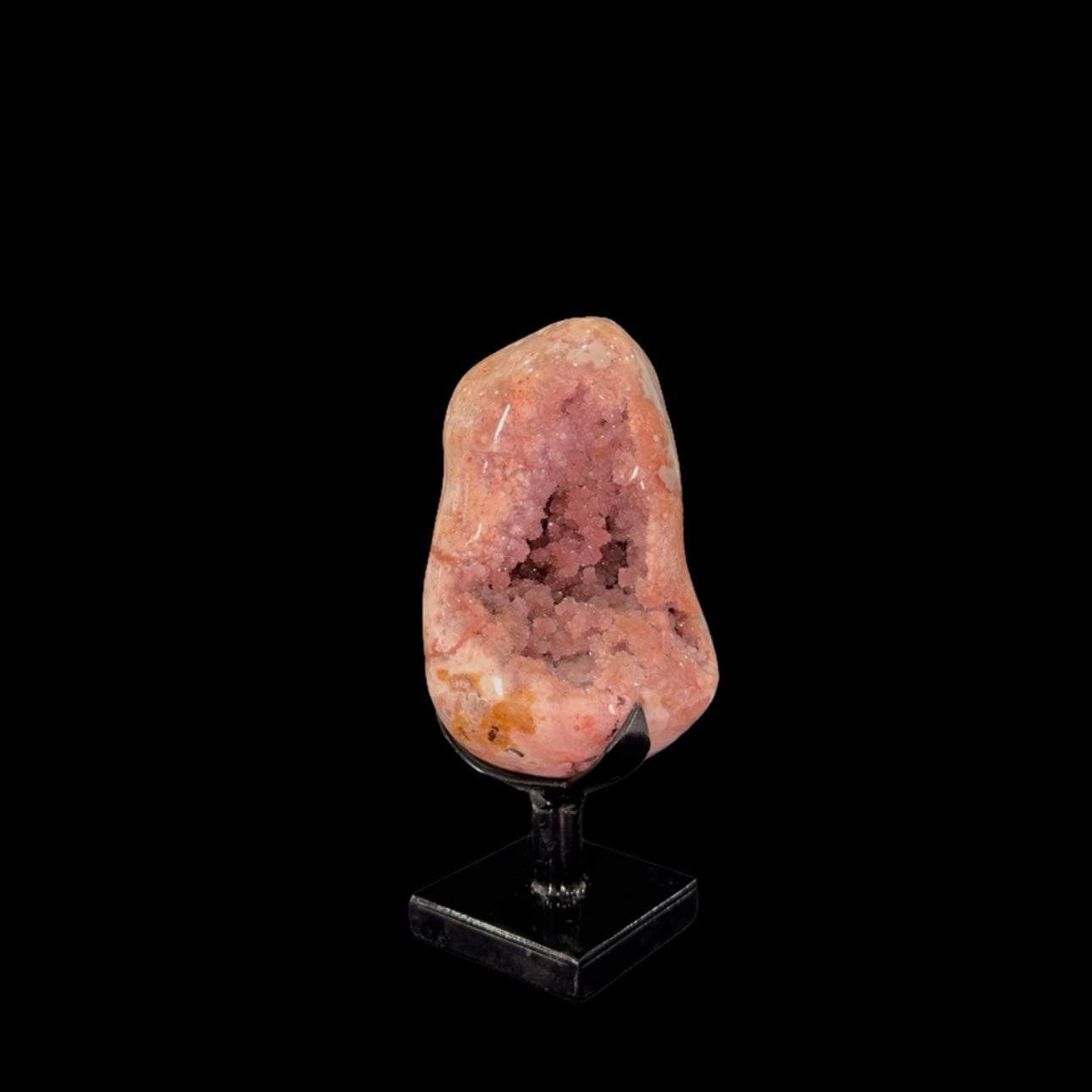 Pink Amethyst Druze on Custom Metal Stand – 23.5cm | 2.7kg
