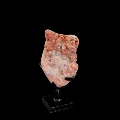 Pink Amethyst Druze on Custom Metal Stand – 24cm | 2.3kg