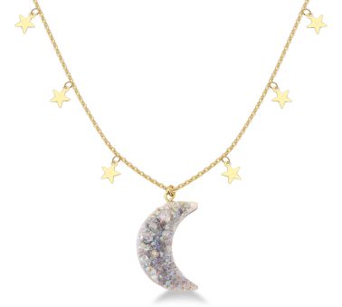 Aura Amethyst Moon Necklace #2074.1