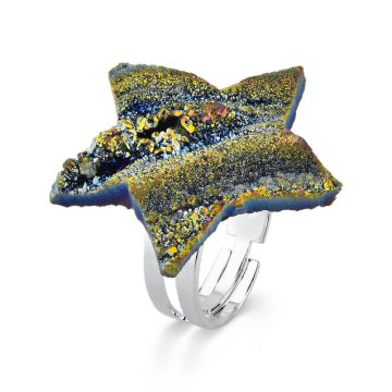 Metallic Druse Star Ring #525.1