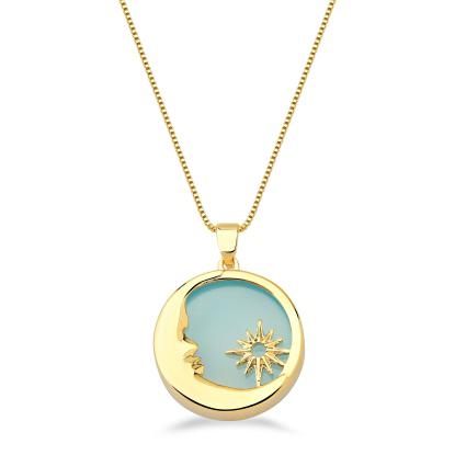 Moon Druse Necklace #2088.1