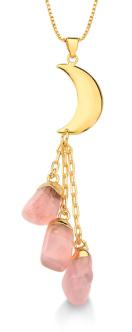 Moon with Tripe end Crystal Necklace #2070.1
