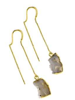 Natural Geode Earring #1524.1