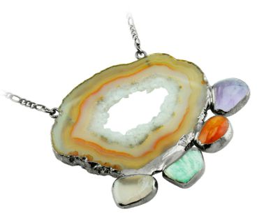 Natural geode Necklace #2004.1