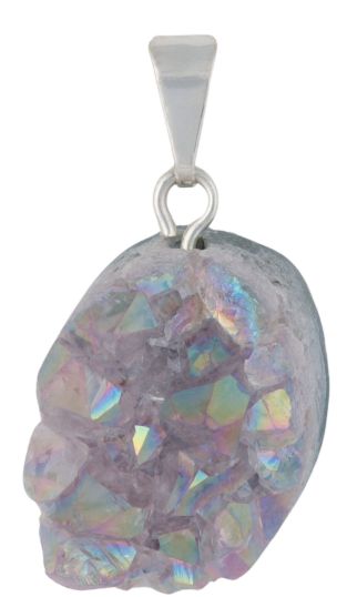 Pear Druse Geode Pendant #S227