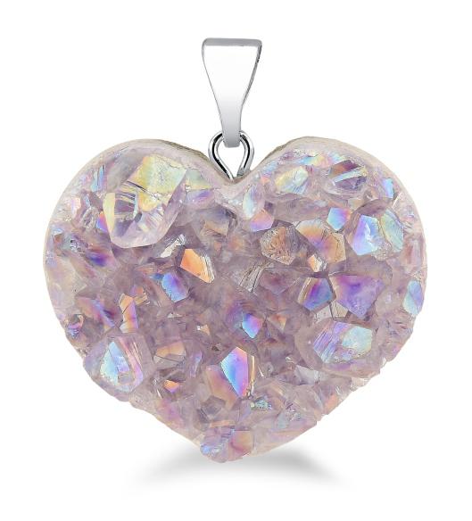 Pearl Heart Druse Pendant #S219