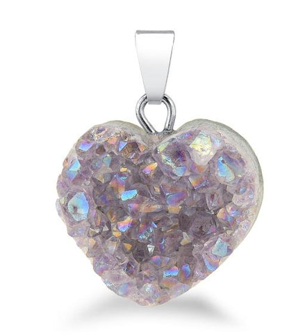 Pearl Heart Druse Pendant (small) #S220