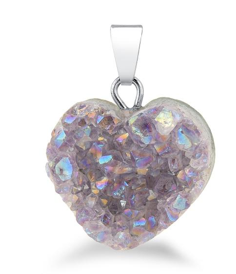 Pearl Heart Druse Pendant (small) #S220
