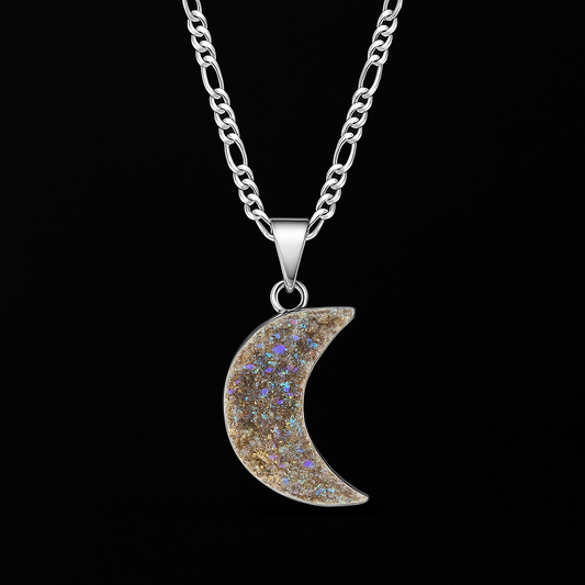 Aura Amethyst Moon Necklace #2078.1