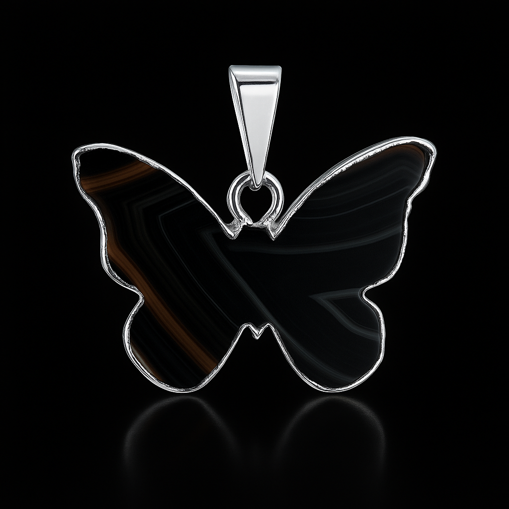 Butterfly shaped Agate Pendant #129.1