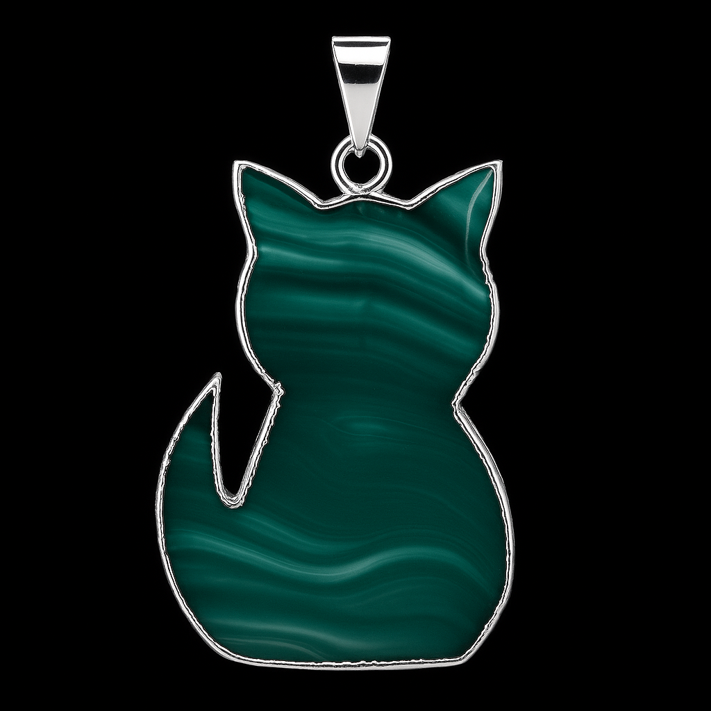 Cat Shaped Agate Pendant #128.1