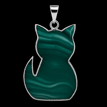Cat Shaped Agate Pendant #128.1