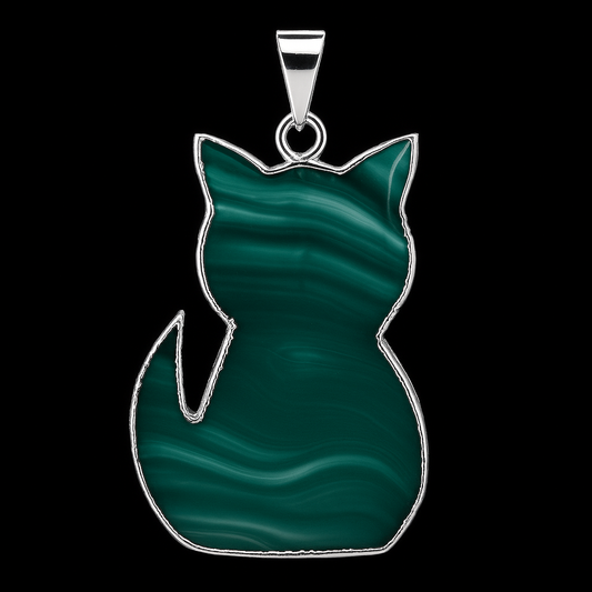 Cat Shaped Agate Pendant #128.1