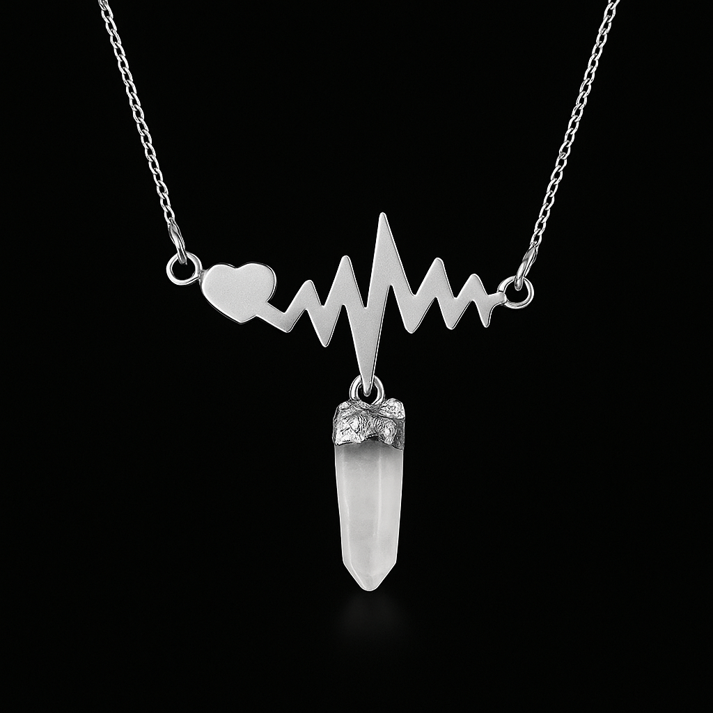 Heart Beat Crystal Necklace #2059.1