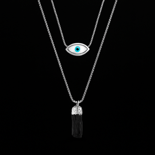 Mother of Pearl with Tourmaline Necklace #2061.1