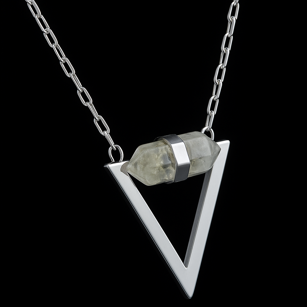 Triangular end Crystal Necklace #2033.1