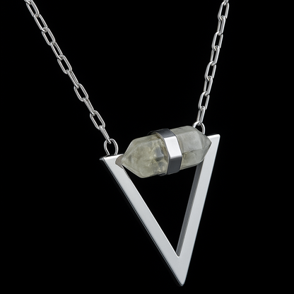 Triangular end Crystal Necklace #2033.1