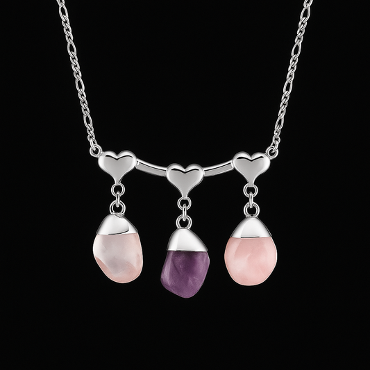 Tumble Stone Triple End Necklace #2076.1