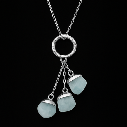 Tripe Tumble Stone Crystal Necklace #2045.1