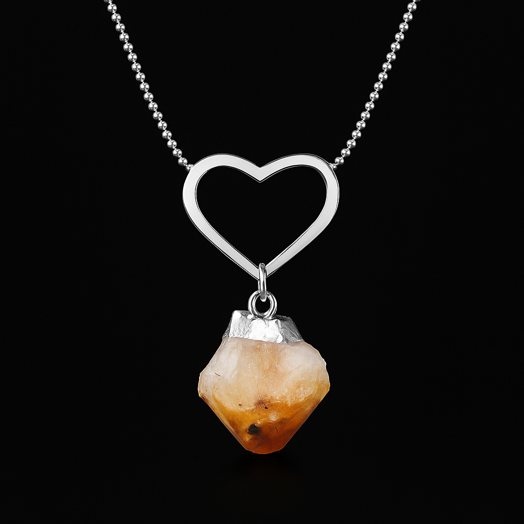 Heart Druze Point Necklace #2075.1