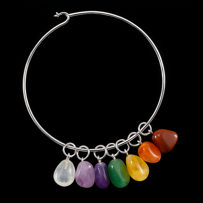 Tumble Stone Mix 7 Chakras Bracelet #1014.1