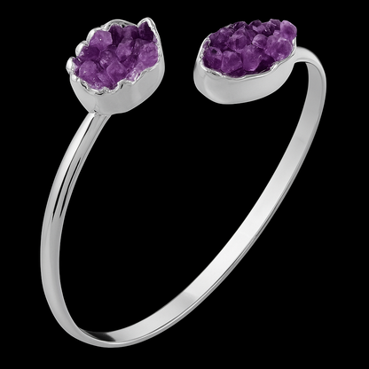 Double Amethyst Druse Bracelet #1020.1