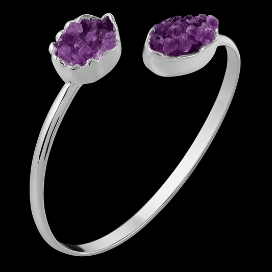Double Amethyst Druse Bracelet #1020.1