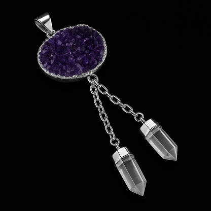 Amethyst Druse with Double Point Pendant #28.1
