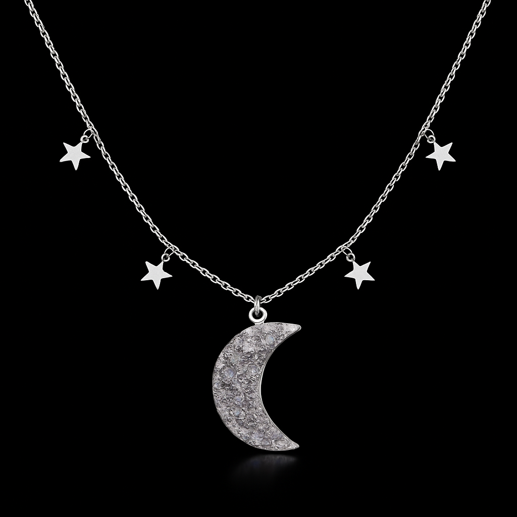 Aura Amethyst Moon Necklace #2074.1