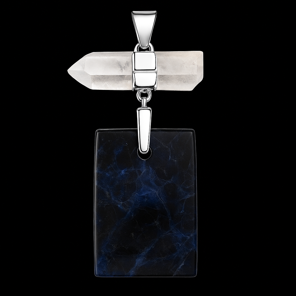 Crystal with Agate Pendant #102.1
