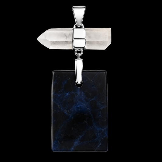 Crystal with Agate Pendant #102.1