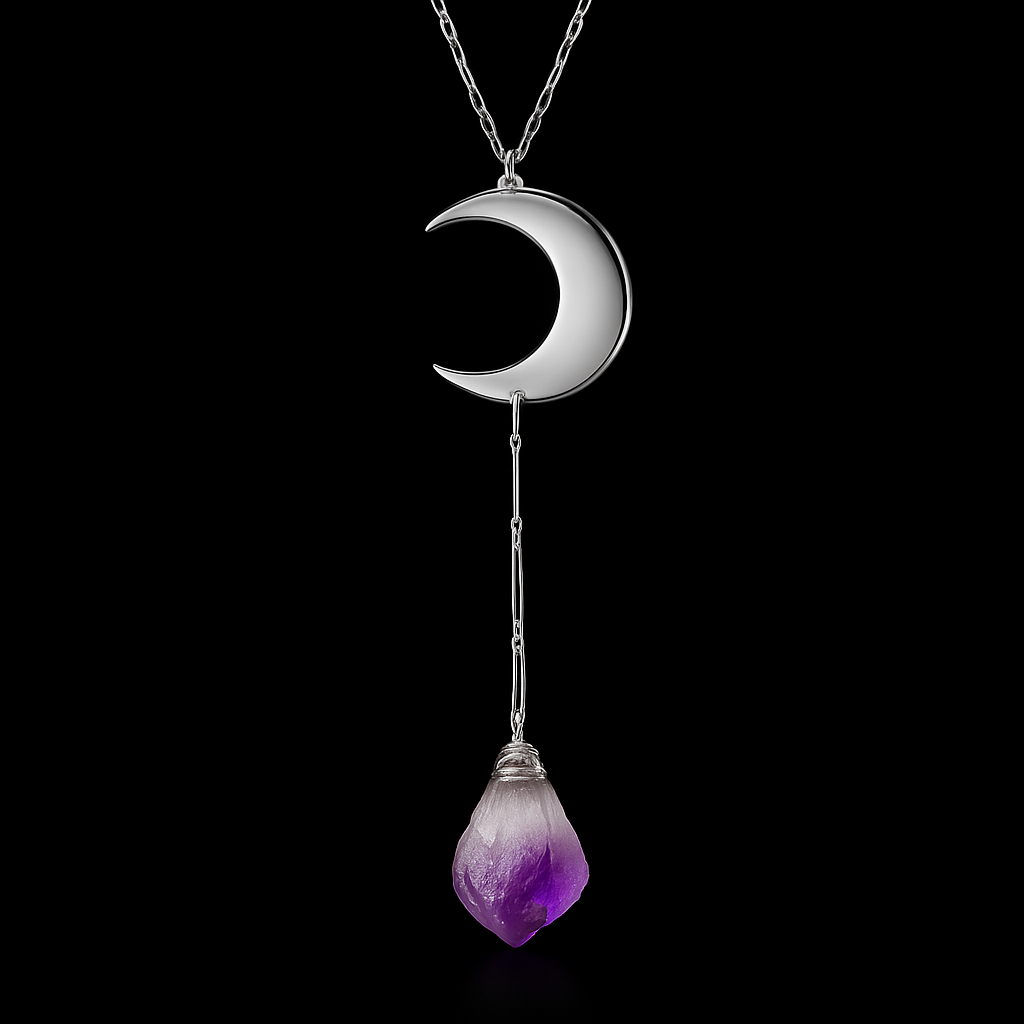 Moon with Crystal Necklace #2071.1