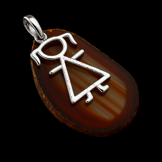 Girl Agate Slice Pendant #8.1