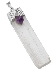 Selenite with Amethyst Pendant #70.1