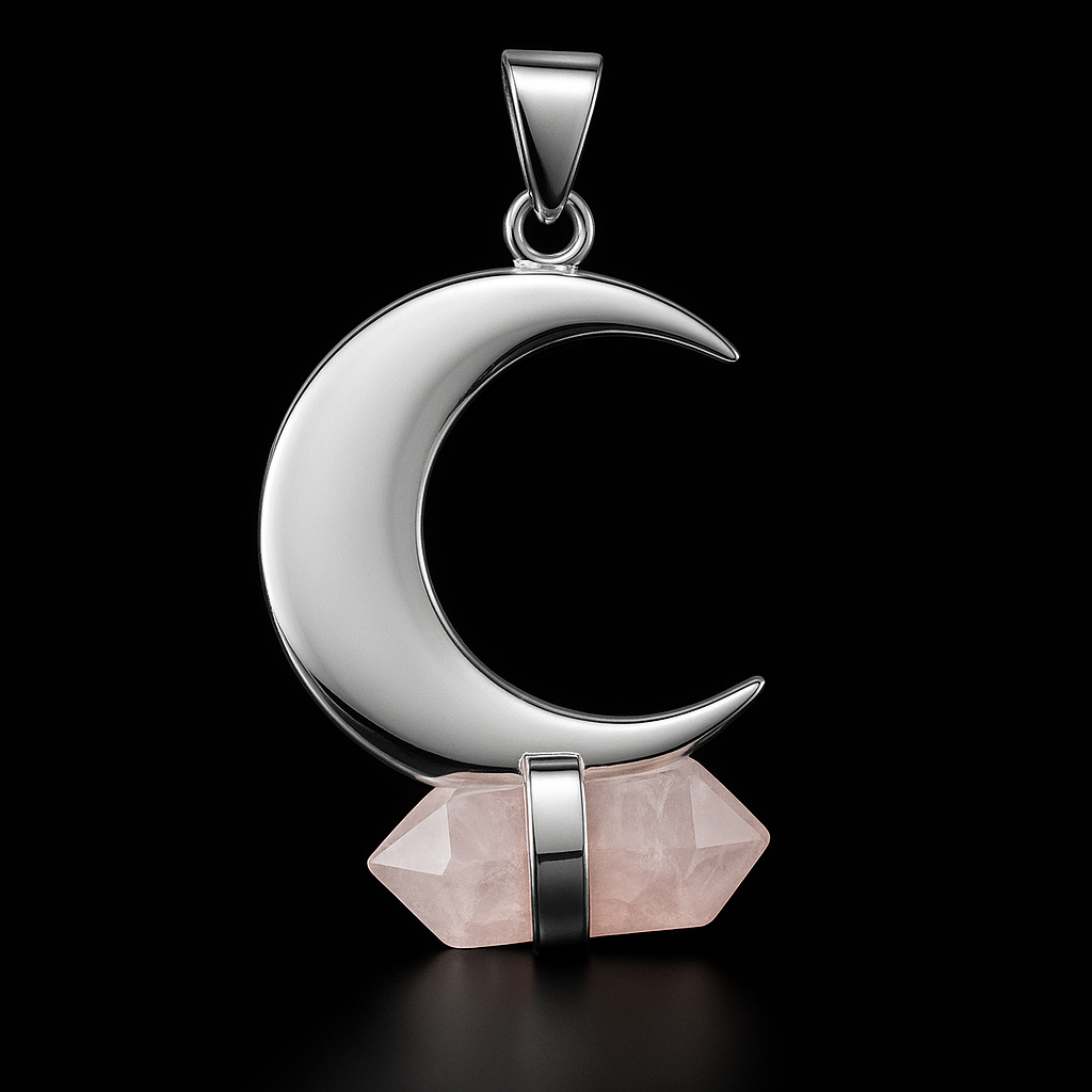 Moon with Double Terminated Point Pendant #97.1