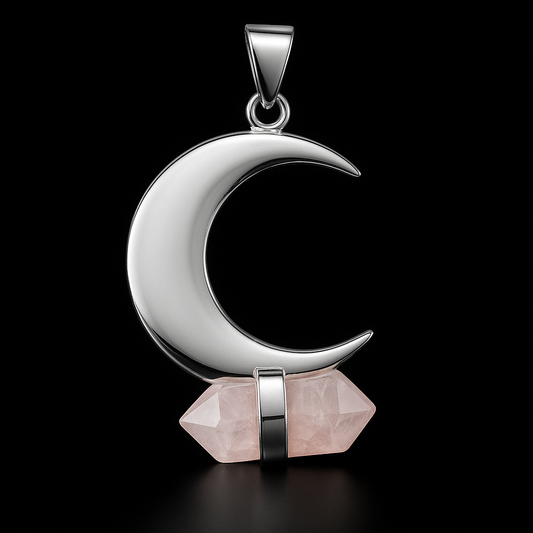 Moon with Double Terminated Point Pendant #97.1