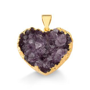( Small ) Amethyst Heart Druse Pendant #80.1