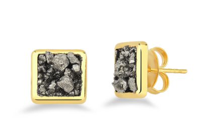Square Pyrite Earring #1559.1