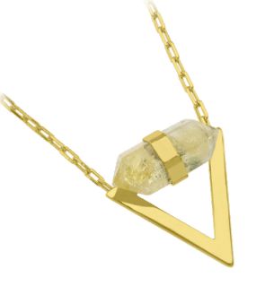 Triangular end Crystal Necklace #2033.1