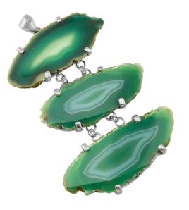 Triple Agate Slice Pendant #64.1