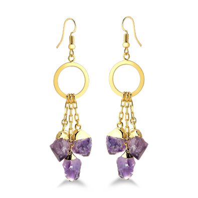 Triple Hanging Druse Earring #1555.1