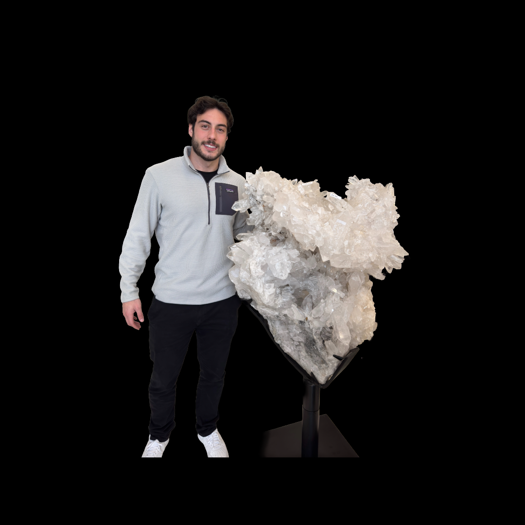 Clear Quartz Monument on Custom Iron Base – 151cm | 242.8kg