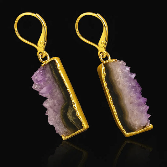 Amethyst Druse Earring #1519.1