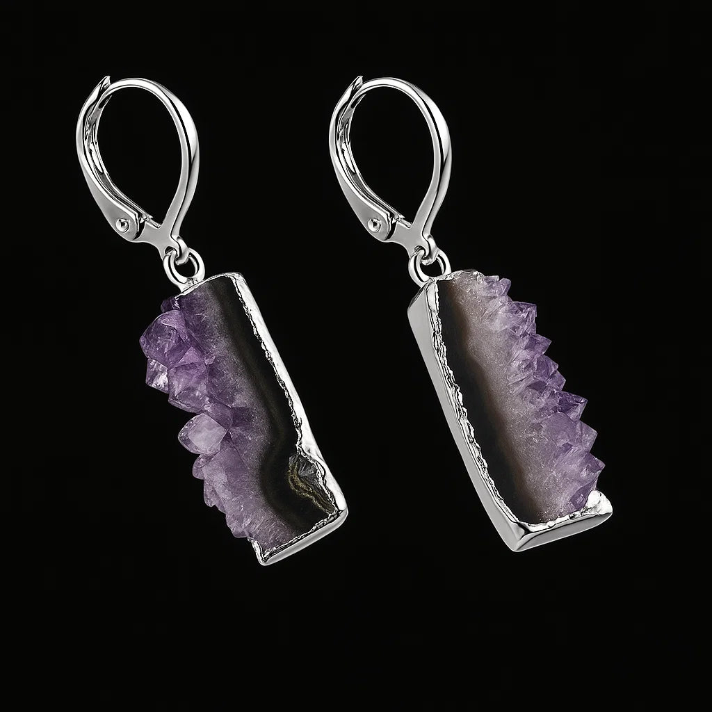 Amethyst Druse Earring #1519.1