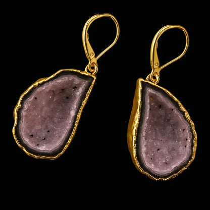 Natural Geode Earring #1520.1