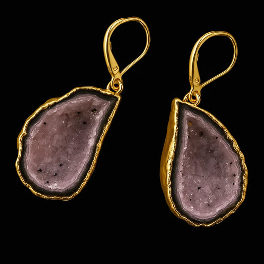 Natural Geode Earring #1520.1